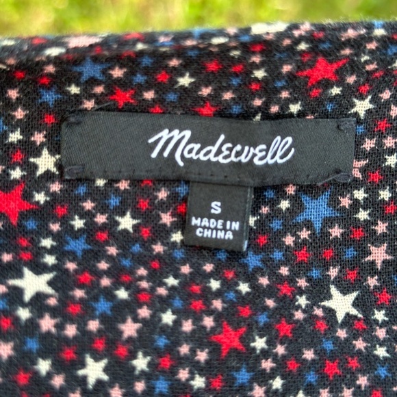 Madewell Women's Starry Night Ruffled Hem Short Sleeve Blouse Size‎ Small - Picture 7 of 8